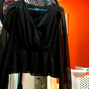 black low cut express blouse